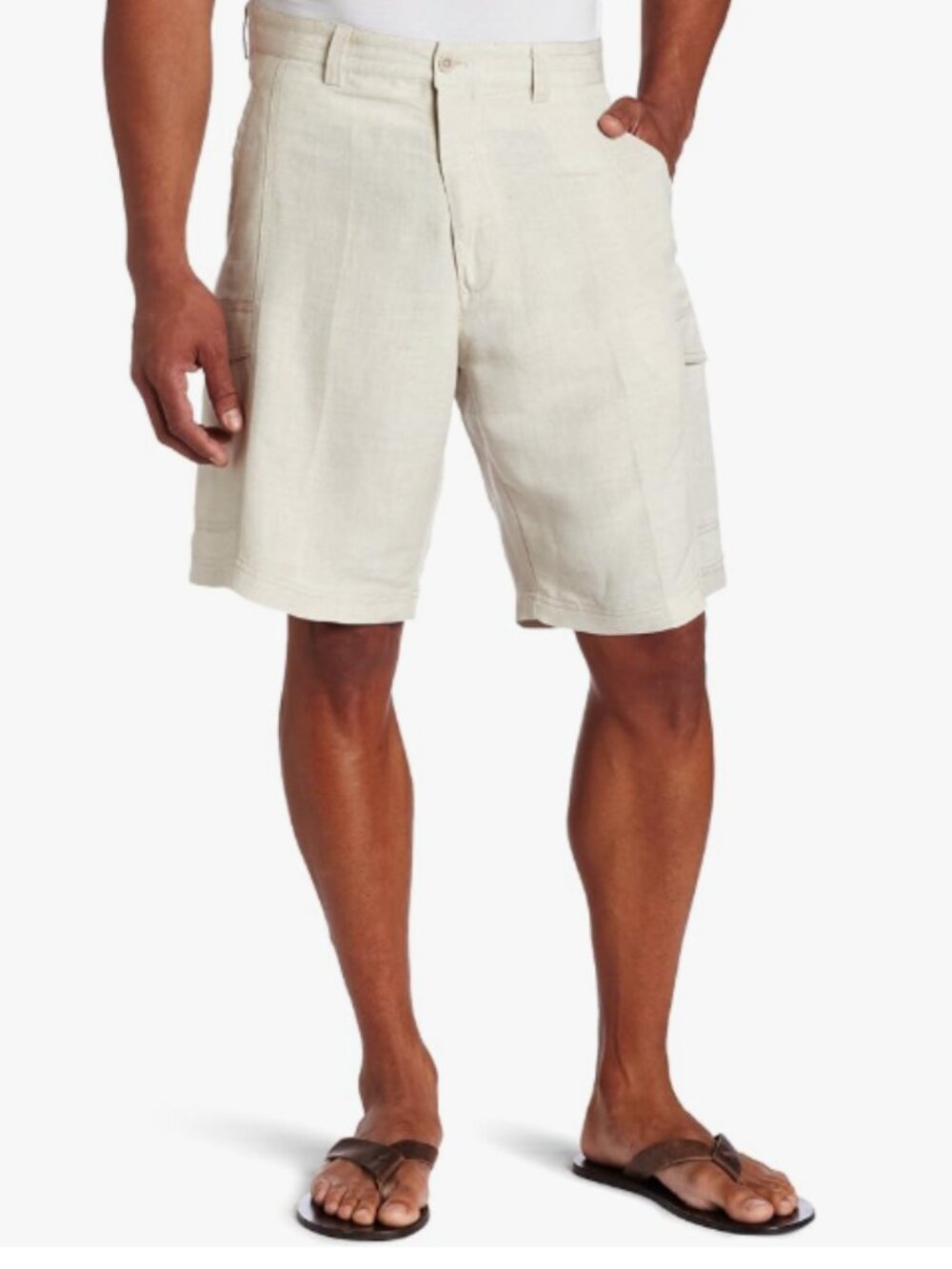 NEW WITH TAGS Cubavera Men's Natural Linen Cargo Short, 40